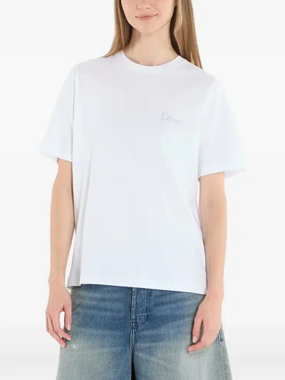 Dime Logo-detail T-shirt In White