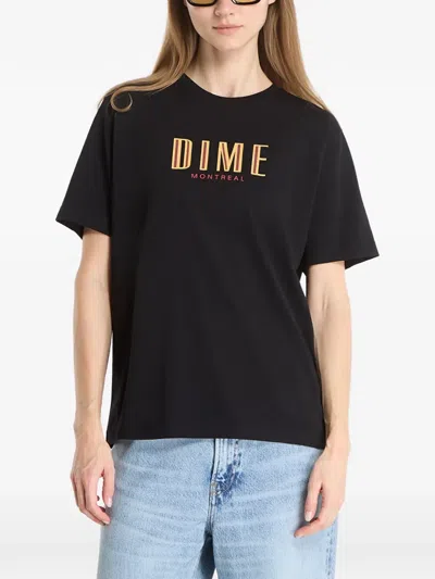 Dime Logo-print T-shirt In Black