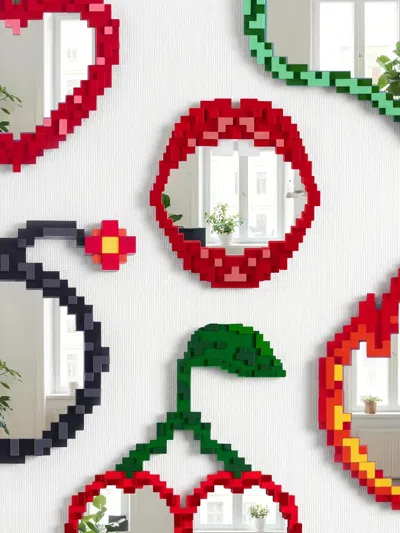 Seletti Pixel Mirror Cherry Mirror In Multi