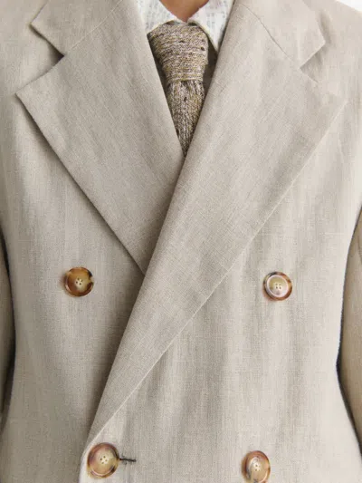 Séfr Donovan Linen Blazer Double Breasted Design In Neutral