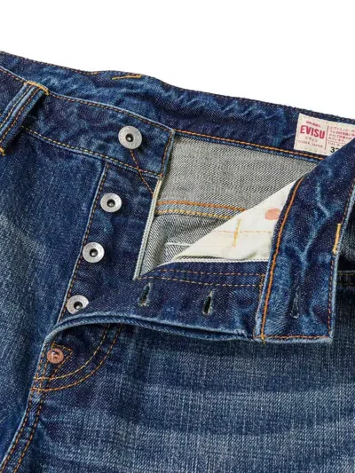 Evisu Patchwork Straight-leg Jeans In Blue