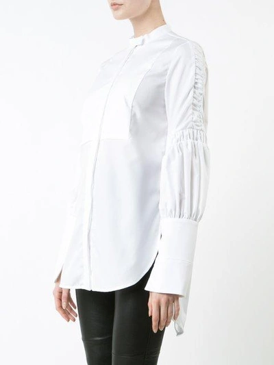 Shop Ellery Band Collar Shirt In White