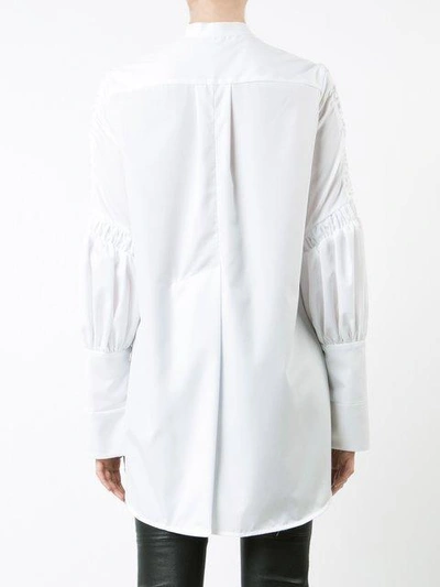 Shop Ellery Band Collar Shirt In White