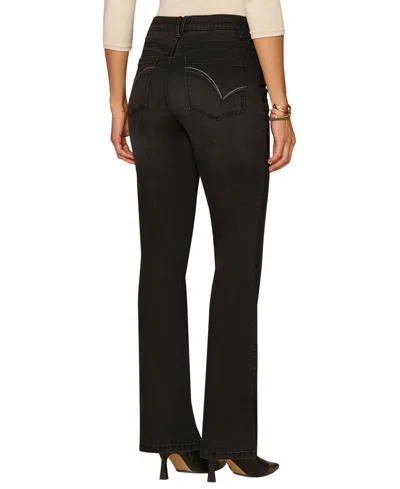 Democracy Petite "ab"solution Luxe Touch Itty Bitty Bootcut Jeans In Black