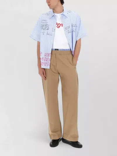Msgm Pantalone In Cotone Con Doppio Elastico In Blue