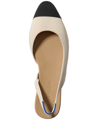 Rothys The Almond Slingback In White In Conch Captoe