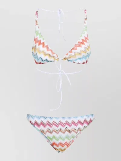 Missoni Triangle Bikini Top Adjustable Thin Straps In Multi