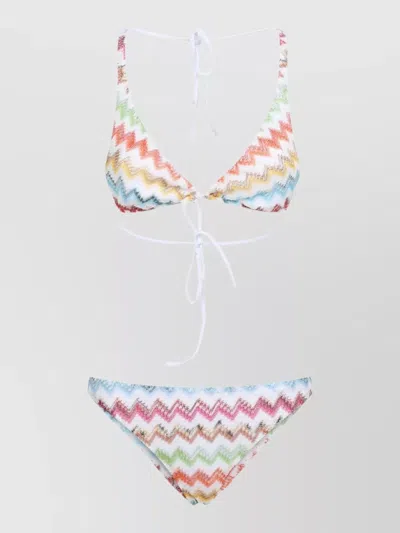 Missoni Triangle Bikini Top Adjustable Thin Straps In Multi