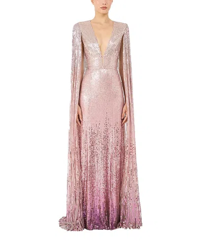 Jenny Packham Easy Breezy Sequin-embellished Maxi Dress In Pink