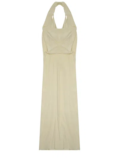 Alysi Flowing Silhouette Halter Neckline Dress In Yellow
