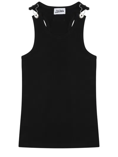 Jean Paul Gaultier Women Black Sleeveless Tank Top, Xs Luxury Tops For Women Darveys