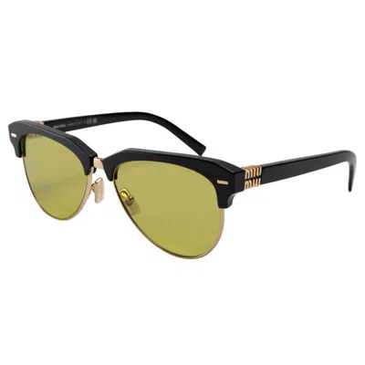 Miu Miu Womens Black Mu 09zs Pilot-frame Acetate Sunglasses In Green