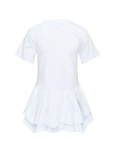 Comme Des Garçons Ruffled-hem T-shirt In White