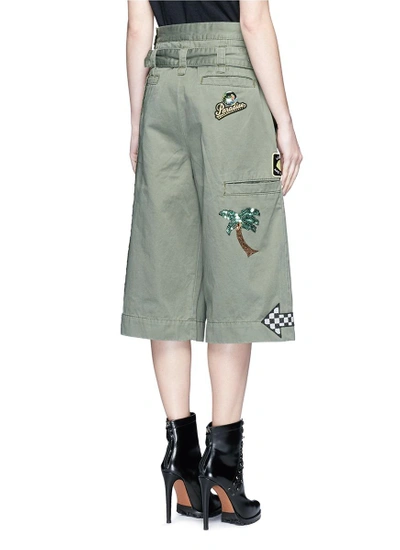 Shop Marc Jacobs Sequin Embroidered Patch Belted Cargo Shorts
