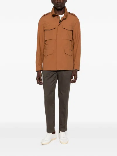 Moorer Denver Flap-pocket Jacket In Brown