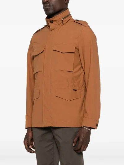 Moorer Denver Flap-pocket Jacket In Brown
