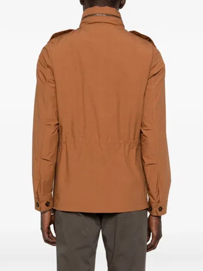 Moorer Denver Flap-pocket Jacket In Brown