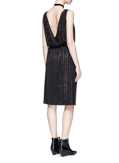 Shop Marc Jacobs Glitter Pinstripe Plunge Back Dress