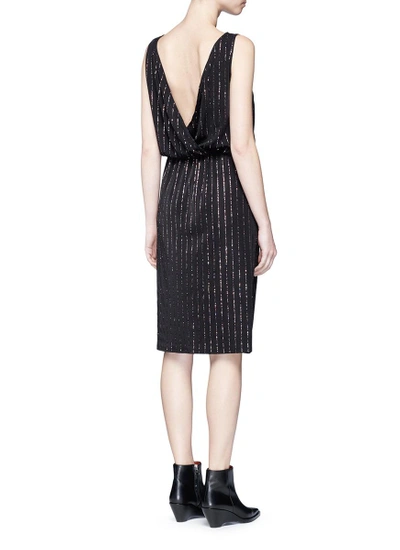 Shop Marc Jacobs Glitter Pinstripe Plunge Back Dress