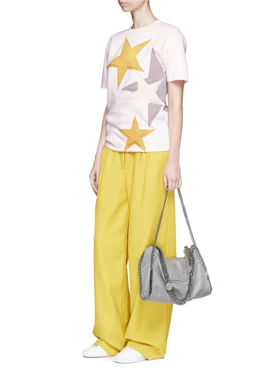 Shop Stella Mccartney Padded Star Appliqué Bonded Jersey T-shirt