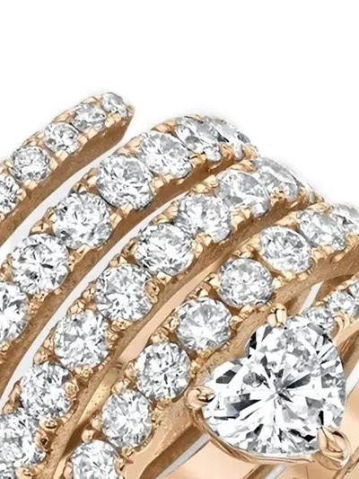 Shay Diamond Stackable Heart Ring In Green