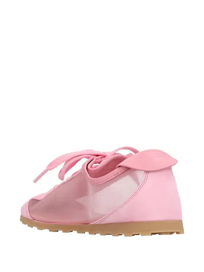 Jacquemus Les Tennis Suede And Leather Trimmed Mesh Sneakers In Pink
