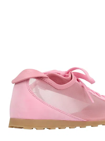 Jacquemus Les Tennis Suede And Leather Trimmed Mesh Sneakers In Pink