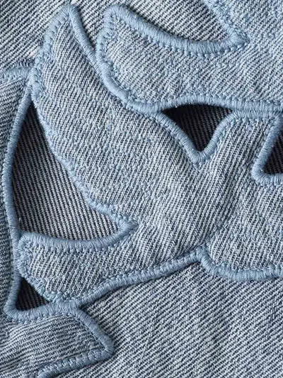Zimmermann Alchemy Applique Relaxed Flare Jeans In Sea Foam In Blue