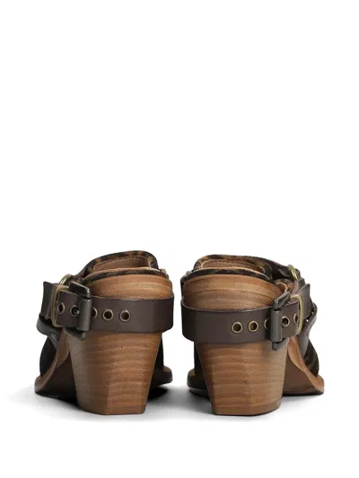 Metisse Leopard-print Buckled Mules In Multi