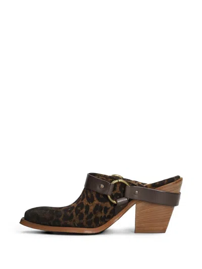 Metisse Leopard-print Buckled Mules In Multi