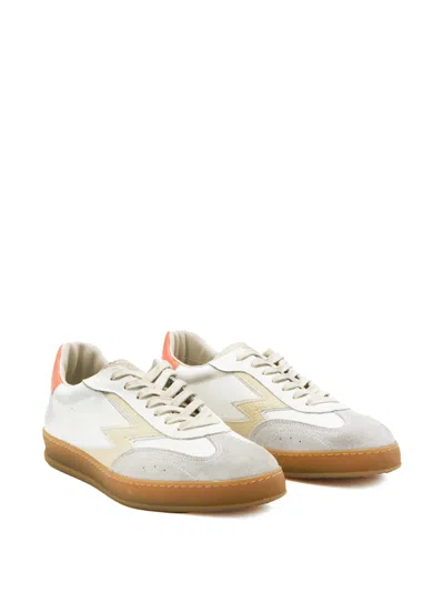 Moaconcept Lightning-bolt Patch Panelled Sneakers In White