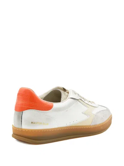 Moaconcept Lightning-bolt Patch Panelled Sneakers In White