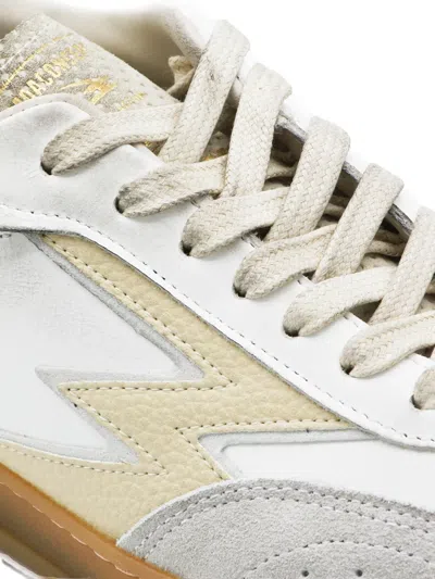 Moaconcept Lightning-bolt Patch Panelled Sneakers In White