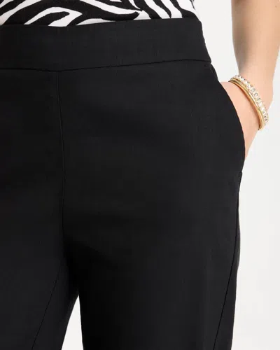 Chico's Pull-on Wide-leg Linen Pants In Black In Black
