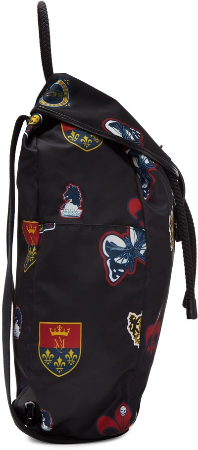 Shop Alexander Mcqueen Black Nylon Badges Backpack