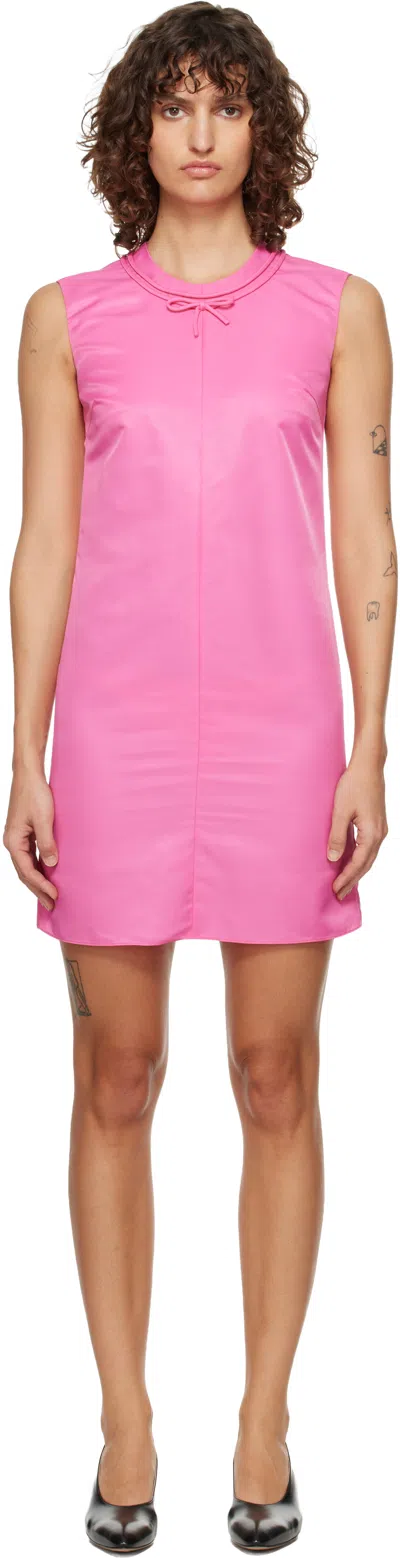 Mm6 Maison Margiela Bow Detail Sleeveless Mini Dress In Pink