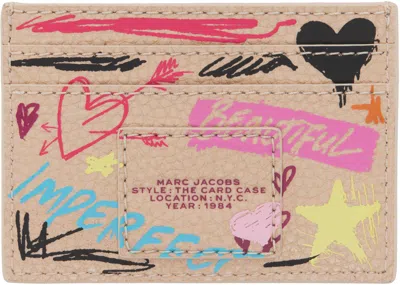 Marc Jacobs Beige 'the Punk Scribble' Card Holder In Multi