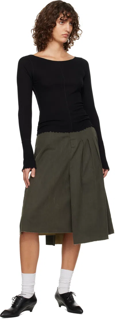 Mfpen Black Ls Flatlock T-shirt In Black