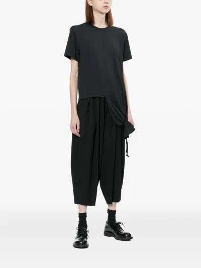 Comme Des Garçons Asymmetric Drawstring T-shirt In Black