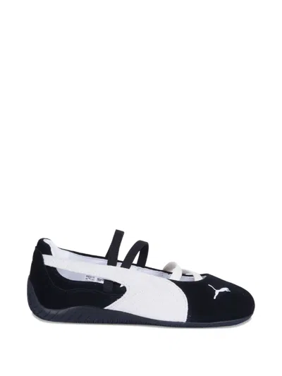 Puma Speedcat Elasticated-strap Ballet Flats In Black
