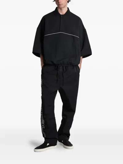 Essentials Piped Polo-style Sweatshirt In Black