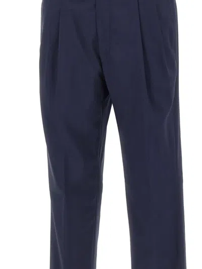 Corneliani Pleated-front Trousers In Blue