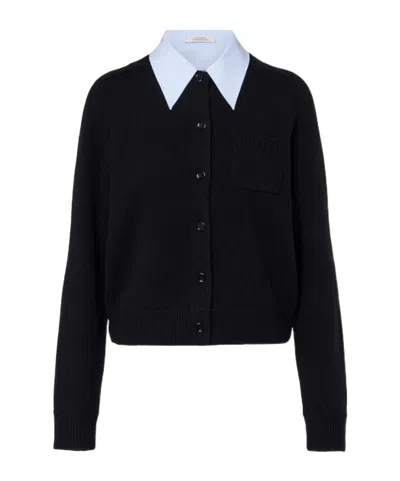Dorothee Schumacher Elegant Statements Wool And Cashmere Cardigan In Black