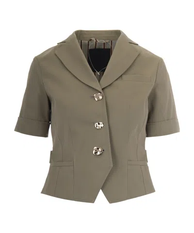 Liu •jo Button Jacket In Green