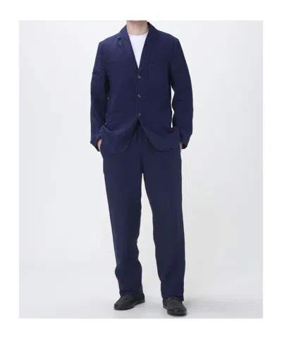Aspesi Patch-pocket Single-breasted Jacket In Blue