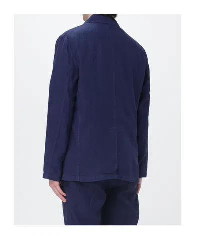 Aspesi Patch-pocket Single-breasted Jacket In Blue