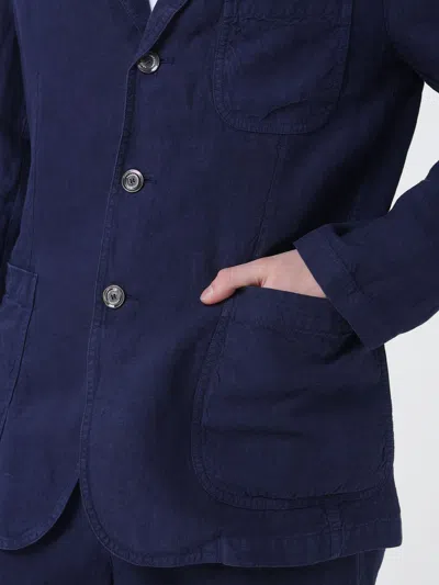 Aspesi Patch-pocket Single-breasted Jacket In Blue
