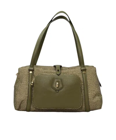 Borbonese Printed Shoulder Bag In Green