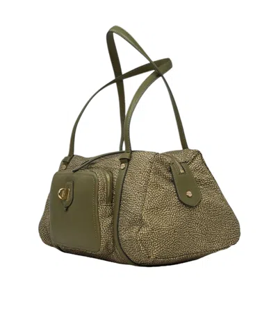 Borbonese Printed Shoulder Bag In Green