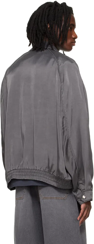 Solid Homme Gray Washed Cupro Blouson Jacket In Gray